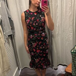 Cynthia Rowley Black Dress with Colorful Floral Design